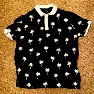 Black and white palm tree shirt